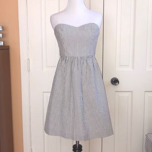 J. Crew Mandy Bridesmaid Dress in Blue Seersucker